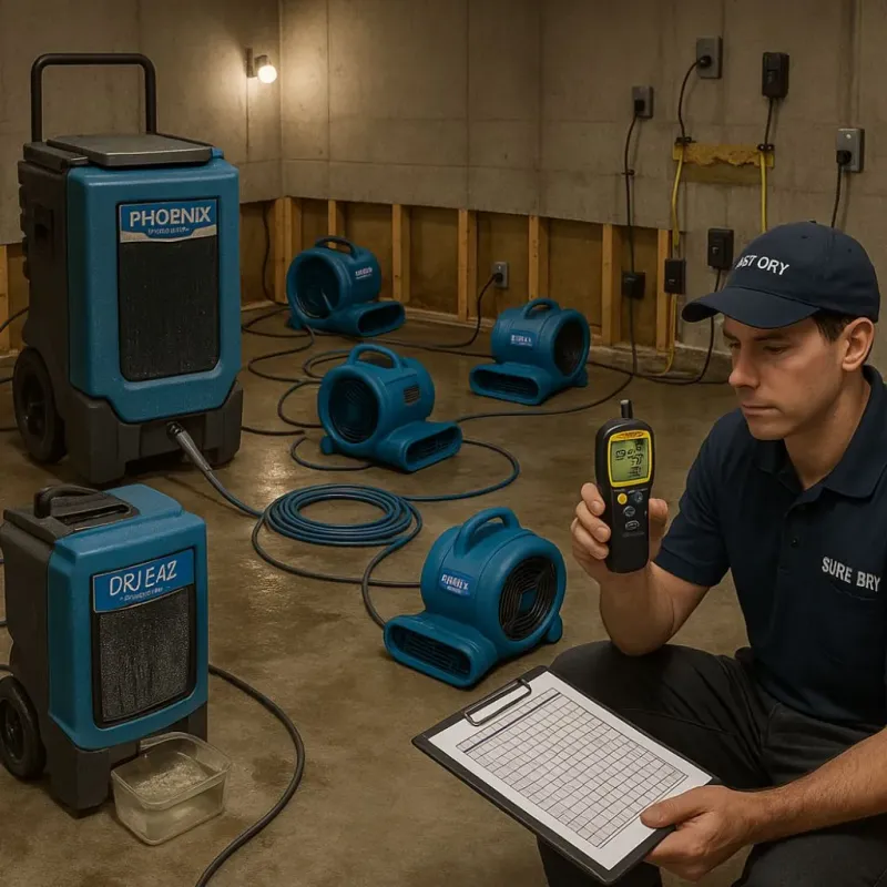 Structural Drying and Dehumidification process in Tama County, IA